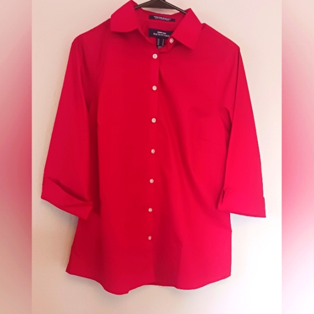 Lands' End Red Women's Blouse